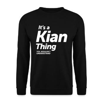 It's a Kian Thing - Name Kian - Unisex Pullover - Schwarz - Vorne - Alina (178cm) & Michal (187cm)