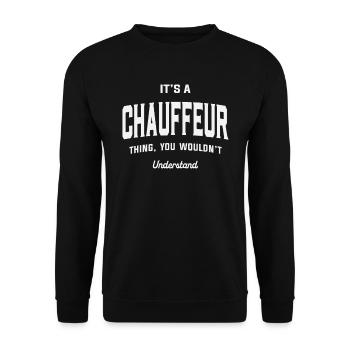 Chauffeur Job Title Birthday Worker Idea - Unisex Sweatshirt - black - Front - Alina (178cm) & Michal (187cm)