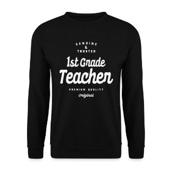 Enseignant de 1ère année authentique et digne de confiance - Sweat-shirt Unisexe - noir - Devant - Alina (178cm) & Michal (187cm)