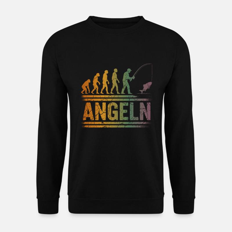 Evolution to an angler - Unisex Sweatshirt - black