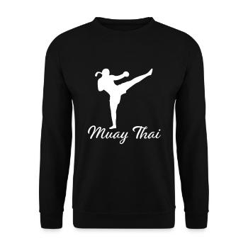 Muay Thai - Unisex Sweatshirt - black - Front - Alina (178cm) & Michal (187cm)