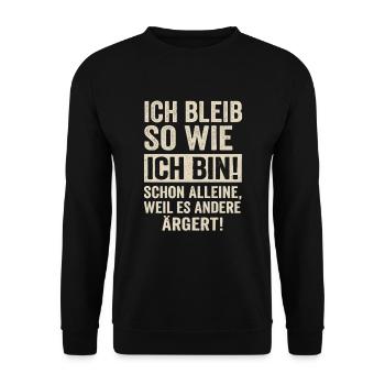 Je resterai comme je suis – en disant effrontément - Sweat-shirt Unisexe - noir - Devant - Alina (178cm) & Michal (187cm)