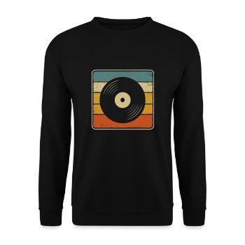 Retro Vinyl - Conception de disque vinyle vintage pour Mus - Sweat-shirt Unisexe - noir - Devant - Alina (178cm) & Michal (187cm)