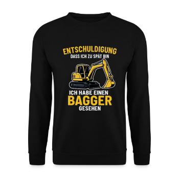 Excavator Saying - Unisex Sweatshirt - black - Front - Alina (178cm) & Michal (187cm)