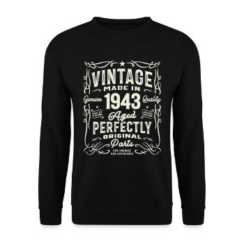 Millésime 1943 82e anniversaire Tournant 82 - Sweat-shirt Unisexe - noir - Devant - Alina (178cm) & Michal (187cm)