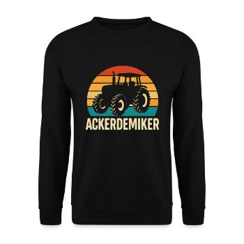 Tractor Retro Design - Unisex Sweatshirt - black - Front - Alina (178cm) & Michal (187cm)
