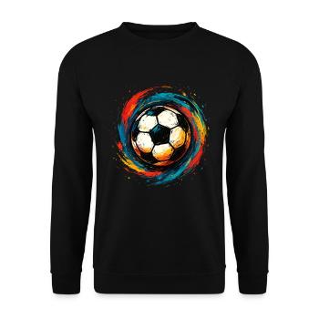 Colorful Football – Artful Splash Design - Unisex Sweatshirt - black - Front - Alina (178cm) & Michal (187cm)