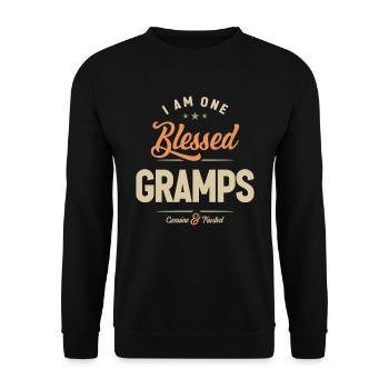 Ich bin ein Bless Gramps Familie Opa - Unisex Pullover - Schwarz - Vorne - Alina (178cm) & Michal (187cm)