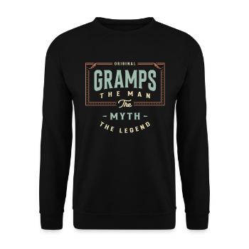 Gramps The Man The Myth The Legend Grandpa - Unisex Sweatshirt - black - Front - Alina (178cm) & Michal (187cm)