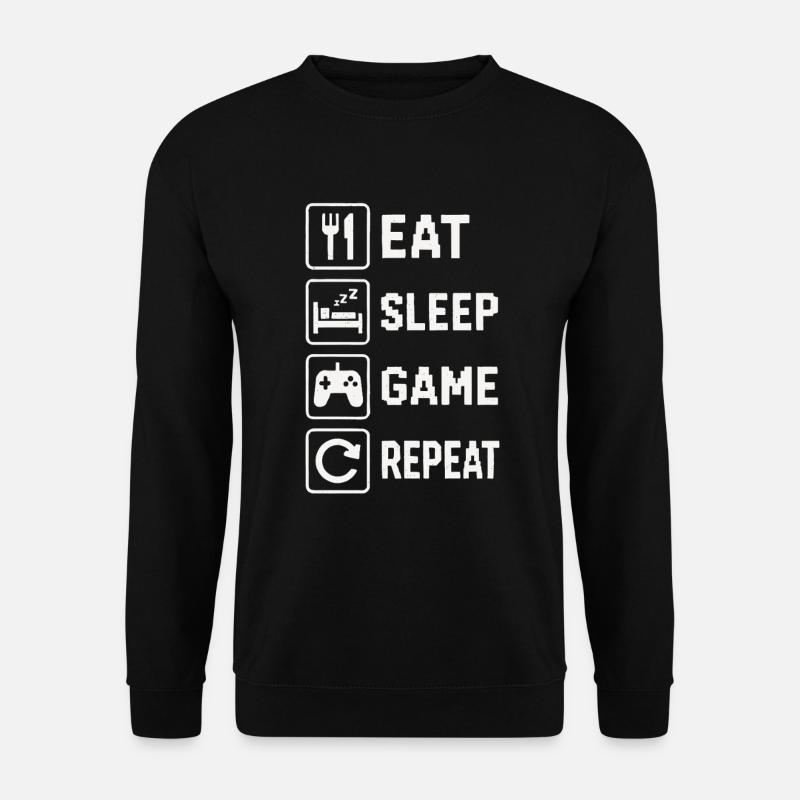 Eat Sleep Game Repeat - Unisex Sweatshirt - black