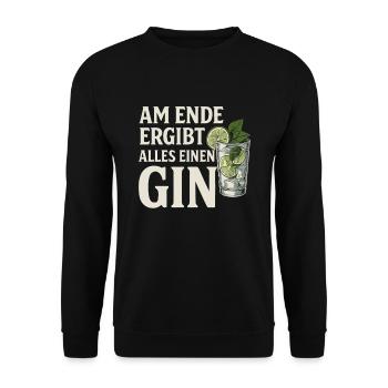 En fin de compte, tout fait un gin - Sweat-shirt Unisexe - noir - Devant - Alina (178cm) & Michal (187cm)
