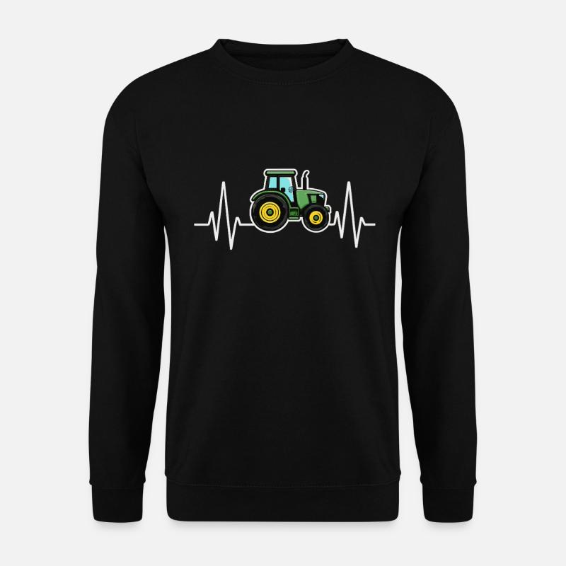 Tractor heartbeat design - Unisex Sweatshirt - black