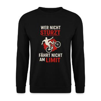 If you don't crash, you don't ride at the limit – Bike Desi - Unisex Sweatshirt - black - Front - Alina (178cm) & Michal (187cm)
