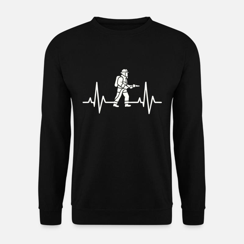 Feuerwehr Herzschlag – Firefighter im Einsatz - Unisex Pullover - Schwarz