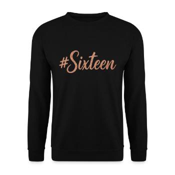 #Sixteen - Conception d’anniversaire scintillante - Sweat-shirt Unisexe - noir - Devant - Alina (178cm) & Michal (187cm)