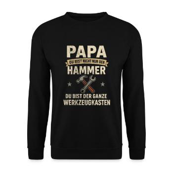 Dad – You are the whole toolbox - Unisex Sweatshirt - black - Front - Alina (178cm) & Michal (187cm)