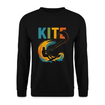 Motif Kitesurfeur | Style de cerf-volant coloré pour les sports nautiques - Sweat-shirt Unisexe - noir - Devant - Alina (178cm) & Michal (187cm)