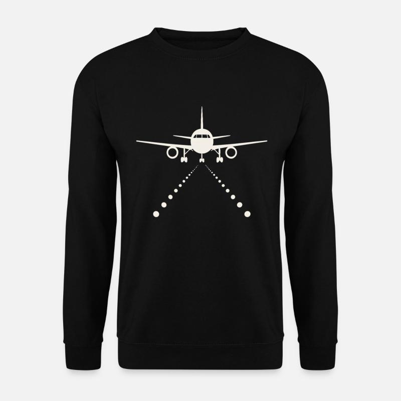 Flugzeug auf Landebahn – Travel Design - Unisex Pullover - Schwarz