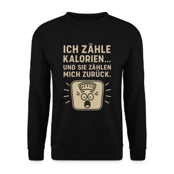 Compteur de calories balances disant T-shirt - Sweat-shirt Unisexe - noir - Devant - Alina (178cm) & Michal (187cm)