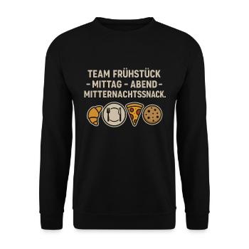 Team Breakfast Lunch Evening Midnight Snack - Unisex Sweatshirt - black - Front - Alina (178cm) & Michal (187cm)