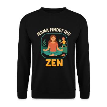 Mama Zen Saying - Unisex Sweatshirt - black - Front - Alina (178cm) & Michal (187cm)