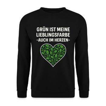 Le vert est ma couleur préférée de chemise en forme de cœur - Sweat-shirt Unisexe - noir - Devant - Alina (178cm) & Michal (187cm)