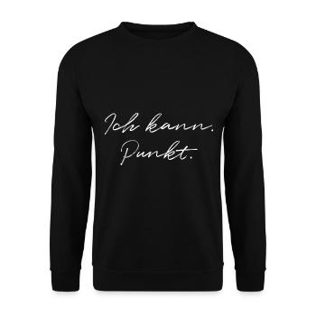 Ich Kann Punkt Motivation Fitness - Unisex Pullover - Schwarz - Vorne - Alina (178cm) & Michal (187cm)