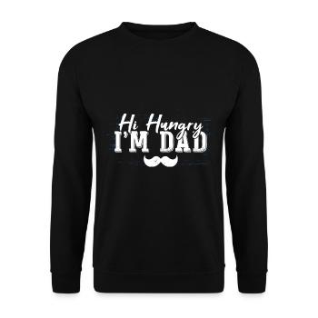 Hallo hungrig, ich bin Papa - Unisex Pullover - Schwarz - Vorne - Alina (178cm) & Michal (187cm)