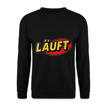 Running Lettering Retro Comic - Unisex Sweatshirt - black - Front - Alina (178cm) & Michal (187cm)