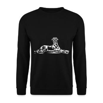 Irischer Wolfshund - Unisex Pullover - Schwarz - Vorne - Alina (178cm) & Michal (187cm)