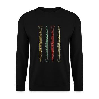 Musique clarinette - Sweat-shirt Unisexe - noir - Devant - Alina (178cm) & Michal (187cm)