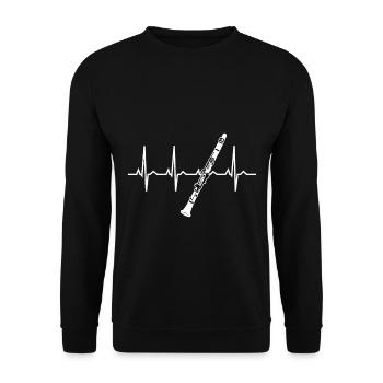 Clarinet heart - Unisex Sweatshirt - black - Front - Alina (178cm) & Michal (187cm)