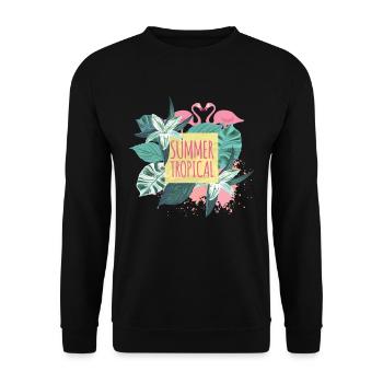 Sommer Exotisch - Unisex Pullover - Schwarz - Vorne - Alina (178cm) & Michal (187cm)