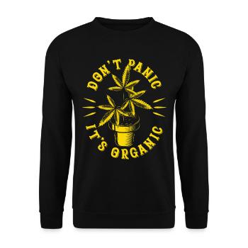 Organic Cannabis - Unisex Sweatshirt - black - Front - Alina (178cm) & Michal (187cm)