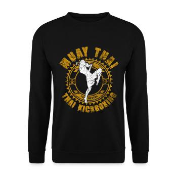 Muay Thai kickboxing - Unisex Sweatshirt - black - Front - Alina (178cm) & Michal (187cm)