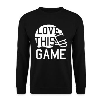 Love Football Geschenk Idee American T Shirt USA - Unisex Pullover - Schwarz - Vorne - Alina (178cm) & Michal (187cm)