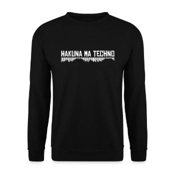Hakuna Ma Techno Rave House Music Acid Festival - Unisex Sweatshirt - black - Front - Alina (178cm) & Michal (187cm)