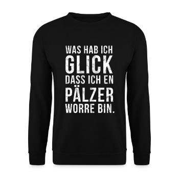 Pfalzkind T Shirt Weinfest Pfalz Geschenk Pfälzer - Unisex Pullover - Schwarz - Vorne - Alina (178cm) & Michal (187cm)