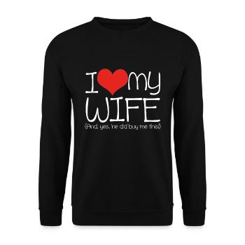 Fier époux père génial idée cadeau femme - Sweat-shirt Unisexe - noir - Devant - Alina (178cm) & Michal (187cm)
