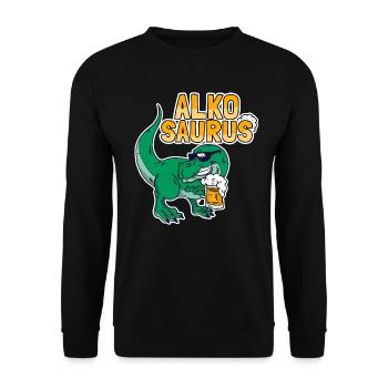 Alcool Boire Boire Cadeau Fête Dinosaures - Sweat-shirt Unisexe - noir - Devant - Alina (178cm) & Michal (187cm)