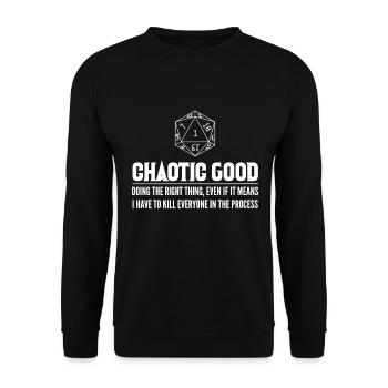 Adventure RPG Dice Fantasy Gift - Unisex Sweatshirt - black - Front - Alina (178cm) & Michal (187cm)