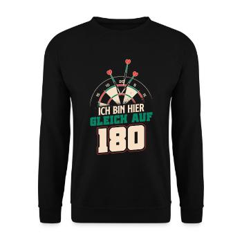 Ich bin hier gleich auf 180 Darten Dart Lustiges - Unisex Pullover - Schwarz - Vorne - Alina (178cm) & Michal (187cm)