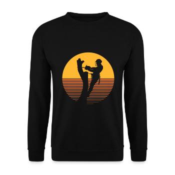 Funny Chainsaw Arborist Gift - Unisex Sweatshirt - black - Front - Alina (178cm) & Michal (187cm)