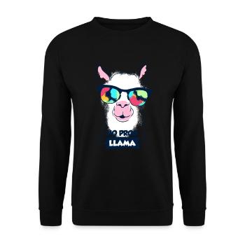 Lama - Unisex Sweatshirt - black - Front - Alina (178cm) & Michal (187cm)