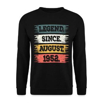 Legend Since August 1952, 70 years anniversary - Unisex Sweatshirt - black - Front - Alina (178cm) & Michal (187cm)