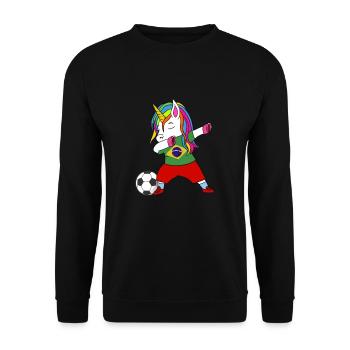 Brésil football dabbing cadeau - Sweat-shirt Unisexe - noir - Devant - Alina (178cm) & Michal (187cm)
