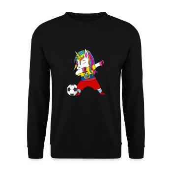Ecuador-fußball-tupfendes Geschenk - Unisex Pullover - Schwarz - Vorne - Alina (178cm) & Michal (187cm)