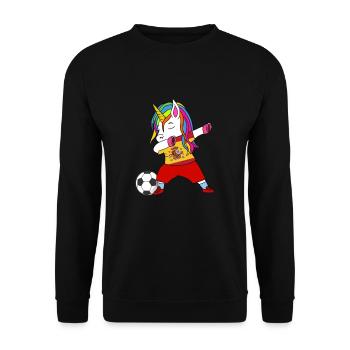 Espagne football dabbing cadeau - Sweat-shirt Unisexe - noir - Devant - Alina (178cm) & Michal (187cm)