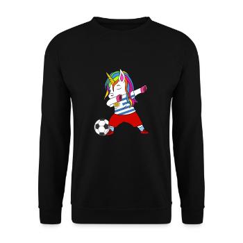 Uruguay fußball tupfen geschenk - Unisex Pullover - Schwarz - Vorne - Alina (178cm) & Michal (187cm)