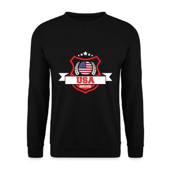 Usa Fußball Geschenk - Unisex Pullover - Schwarz - Vorne - Alina (178cm) & Michal (187cm)